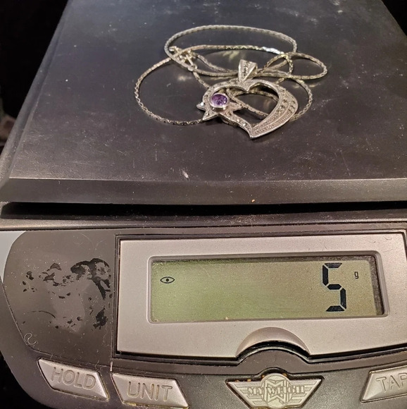 0277. Awesome Pendant & Chain is Sterling Silver ~ Marcasite ~ Ameythist ~ !!! - Picture 9 of 9